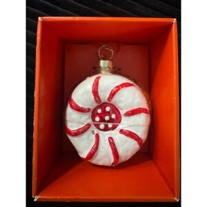 John Derian Company Cookie Ornament Glass Candy Cane Swirl Christmas Holiday